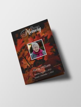 Maple Leaf Half Page Funeral Program Template
