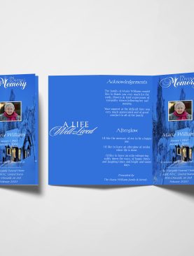 Winter Vibes Trifold Funeral Program Template