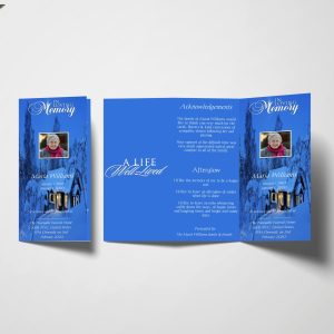 Winter Vibes Trifold Funeral Program Template