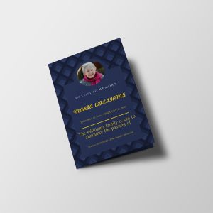 Blue & Yellow Manly Funeral Program Template