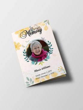 Spring Flowers Half Page Funeral Program Template