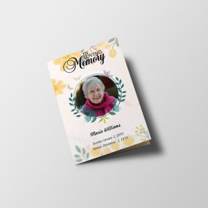 Spring Flowers Half Page Funeral Program Template