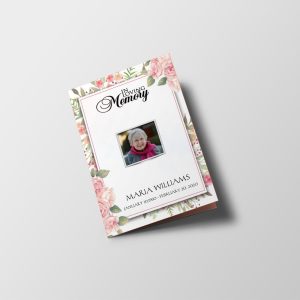 Painted Flowers Funeral Program Template