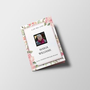 Painted Flowers Half Page Funeral Program Template
