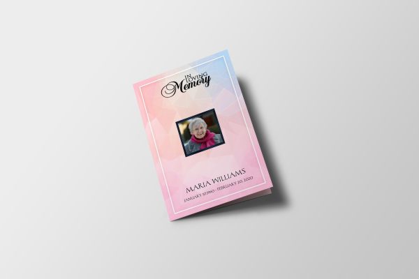 Dreamy Pink Women Special Funeral Program Template