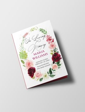 Floral Sympathy Funeral Program Template