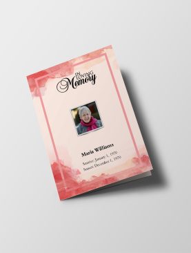 Pink Wind Half Page Funeral Program Template