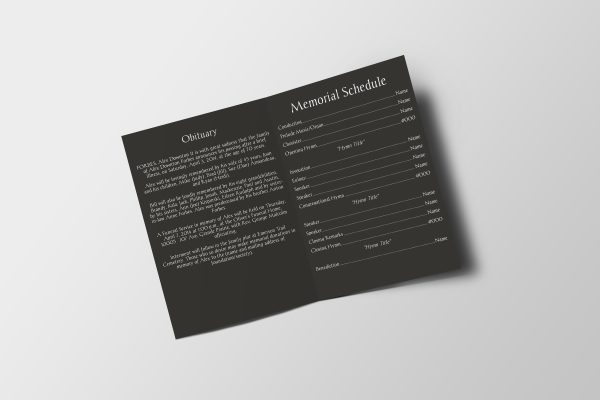 Sympathy Funeral Program Template inner page