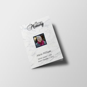 Marble Texture Half Page Funeral Program Template