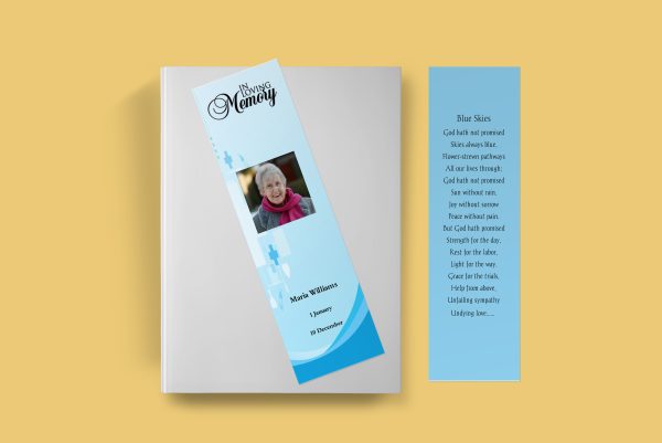 Medical Special Funeral Bookmark Template front back page