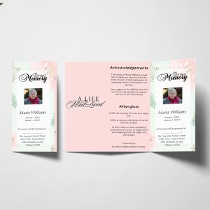 Leaf Hand Painted Trifold Funeral Program Template