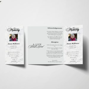 Marble Texture Trifold Funeral Program Template