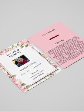 Painted Flowers Funeral Flyer Template