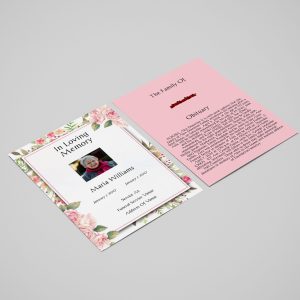 Painted Flowers Funeral Flyer Template