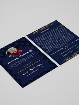 Blue & Yellow Manly Funeral Flyer Template