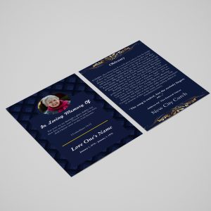 Blue & Yellow Manly Funeral Flyer Template