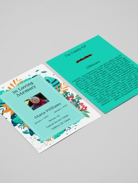 Green Plant Border Funeral Flyer Template