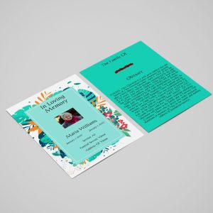 Green Plant Border Funeral Flyer Template