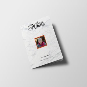 Marble Texture Tabloid Funeral Program Template
