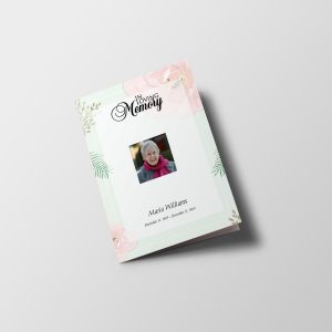 Leaf Hand Painted Tabloid Funeral Program Template