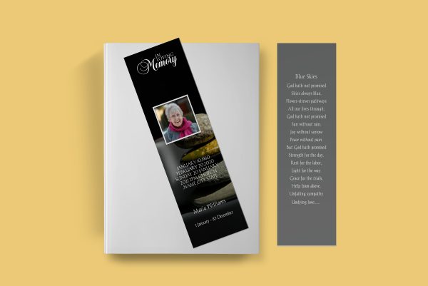 Caldale Light Funeral Bookmark Template front back