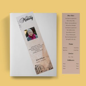 Books Funeral Bookmark Template