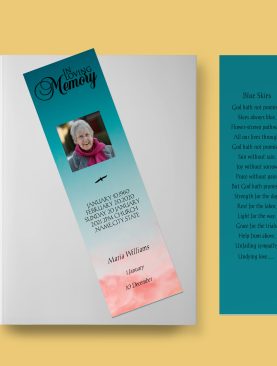 Freedom Sky Funeral Bookmark Template