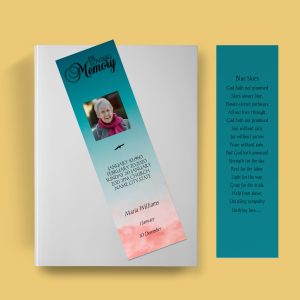 Freedom Sky Funeral Bookmark Template
