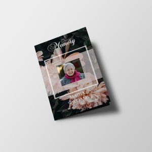 Glossy Floral Funeral Program Template