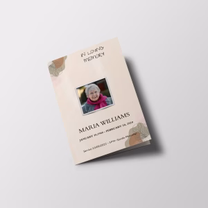 Cream Aesthetic Funeral Program Template