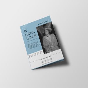 Blue Classy Magazine Style Funeral Program Template