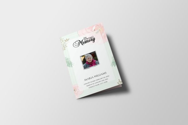 Leaf Hand Painted Funeral Program Template