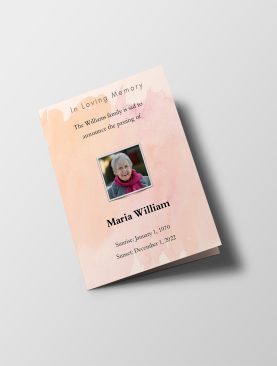 Pink Aesthetic Half Page Funeral Program Template