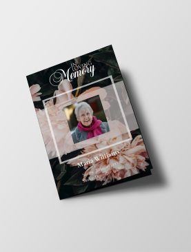 Glossy Floral Half Page Funeral Program Template