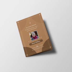 Brown Aesthetic Half Page Funeral Program Template