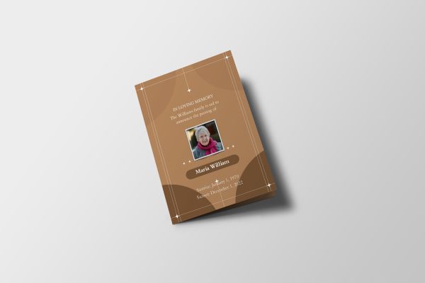 Brown Aesthetic Half Page Funeral Program Template