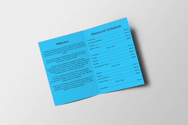 Medical Special Funeral Program Template inner page