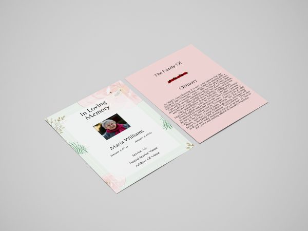 Leaf Hand Painted Funeral Flyer Template