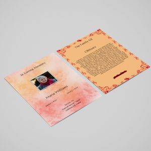 Coral Orange Funeral Flyer Template
