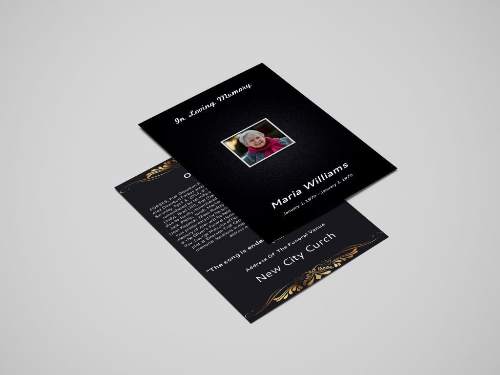 Matte Black Funeral Flyer Template | Funeral Flyer Template | Flyer ...