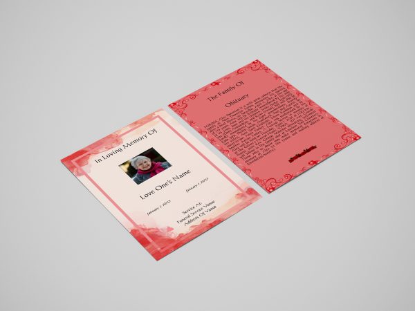 Pink Wind Funeral Flyer Template