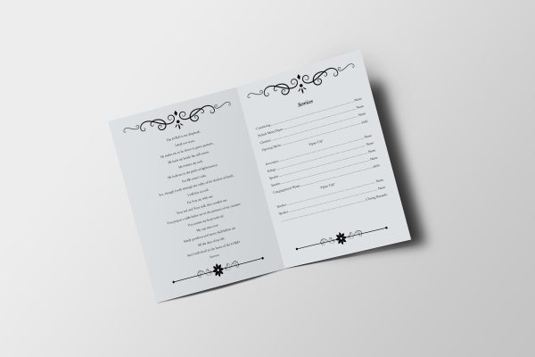 Marble Texture Tabloid Funeral Program Template inner page