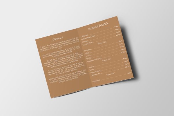 Brown Aesthetic Funeral Program Template inner page