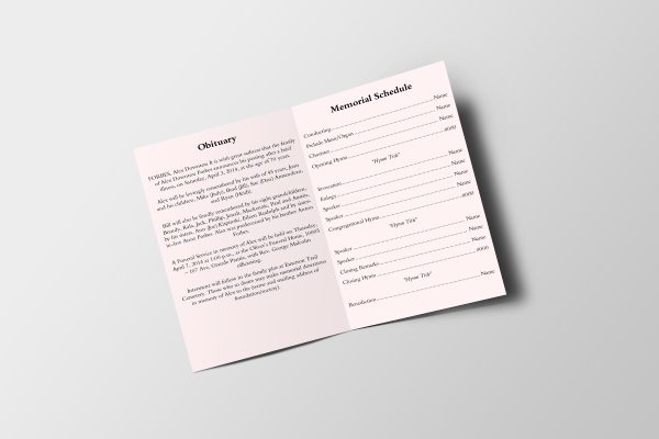 Frame Style Funeral Program Template inner page