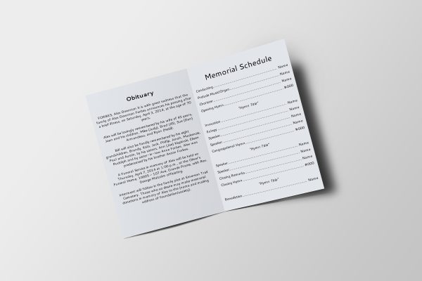 Marble Texture Funeral Program Template inner page
