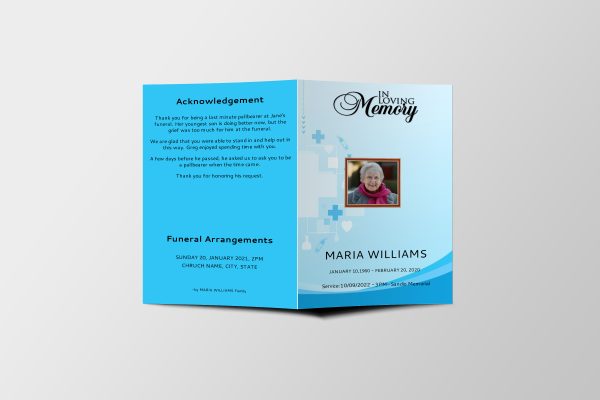 Medical Special Funeral Program Template front page