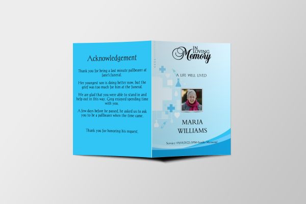 Medical Special Half Page Funeral Program Template front page
