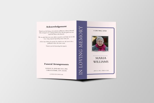 Frame Style Funeral Program Template front page
