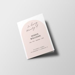 Blush Pastel arch Funeral Program Template
