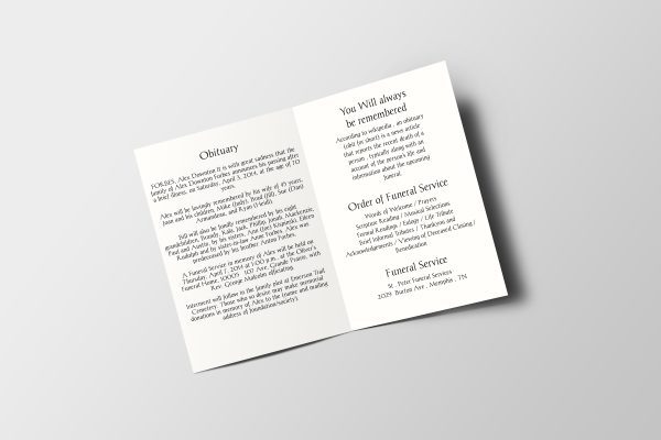 Blush Pastel arch Funeral Program Template inner Page